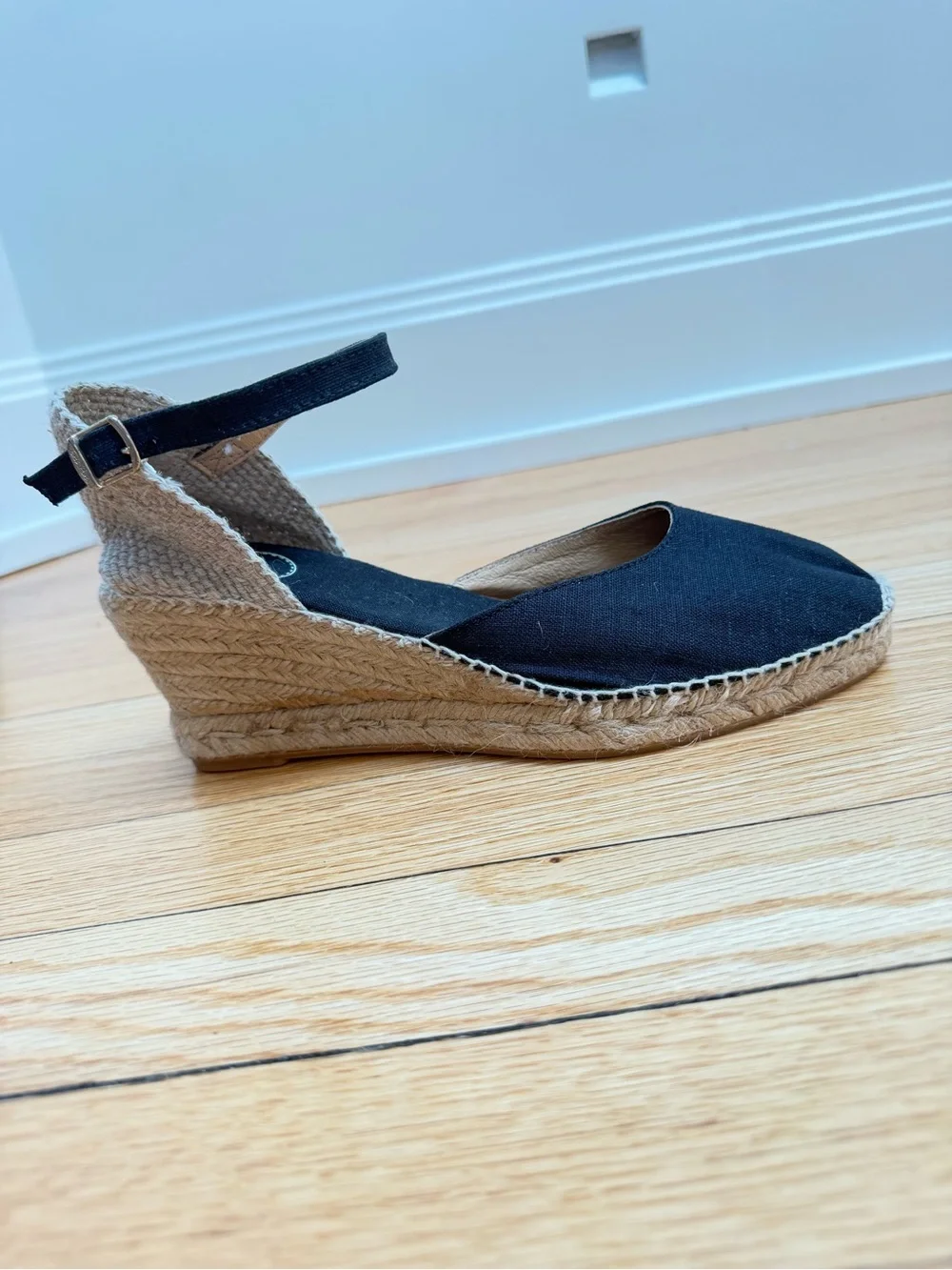 😍 NWOT Toni Pons Caldes Black Linen Espadrille Wedges EU 40/  9-9.5